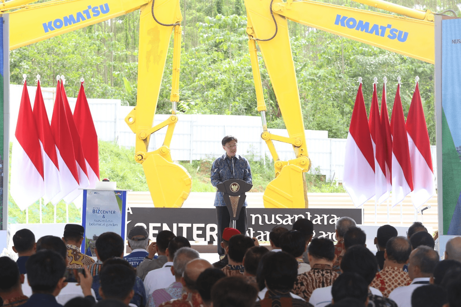 Direktur Astra Rudy saat memberikan sambutan pada acara Groundbreaking Astra Biz Center-IKN oleh Astra di Ibu Kota Nusantara pada Selasa (4/6).